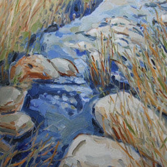 Blue Stream with Grasses