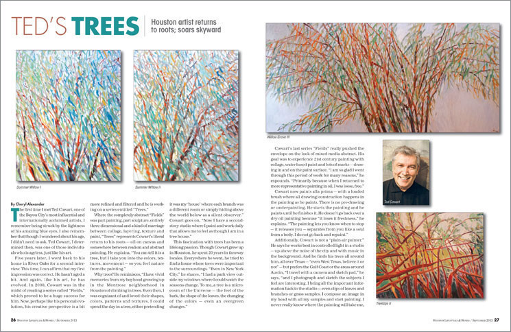 Article in Houston Lifestyles About Ted Cowart's Art